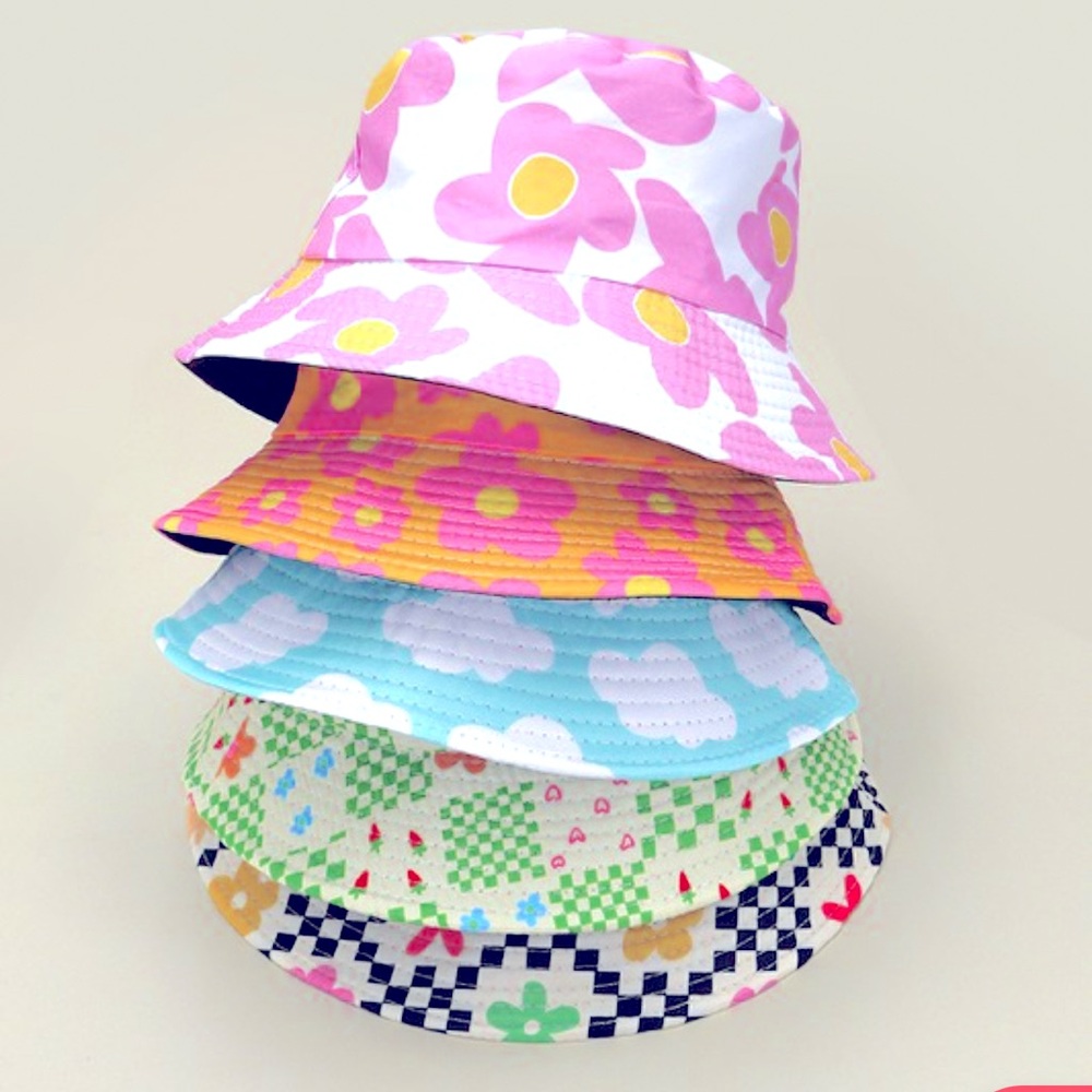 Retro 70s Flower Power Floral Bucket Hat